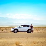 car stranded in desert