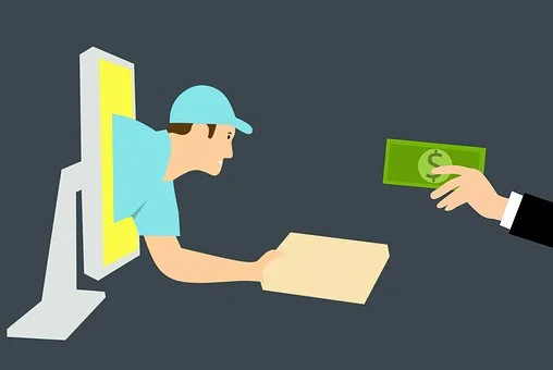 delivery person making money
