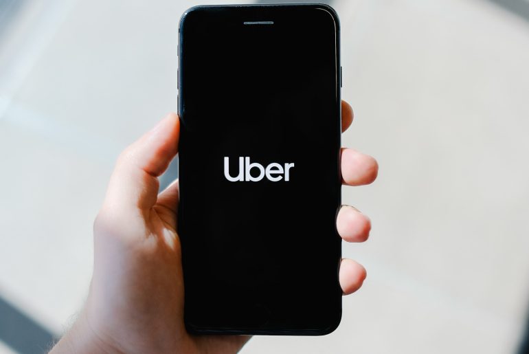 uber logo app on a mobile phone