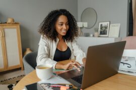 student using a laptop